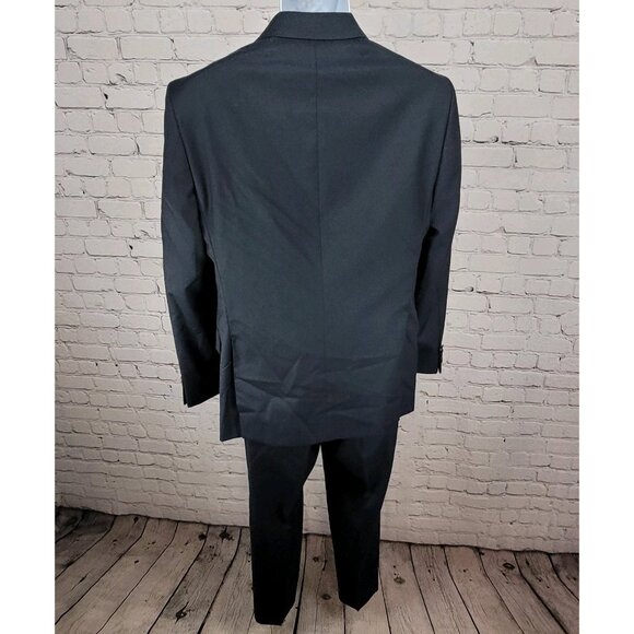 Joseph Abboud Navy 100% Wool Full Suit 2 Piece Blazer Pants USA 38S/W32 (32x29) - Picture 2 of 16